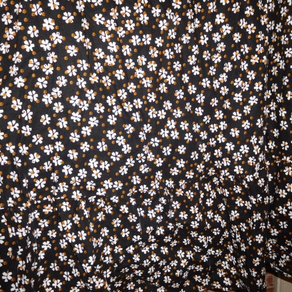 NWT 4X SONOMA OVERHEAD BLACK FLORAL PRINT RAYON LINEN BLEND DRESS SLEEVELESS - Picture 2 of 8